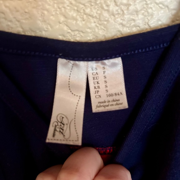 Navy Blue , Red skirting with Polka Dots Summer Dress - Picture 9 of 9